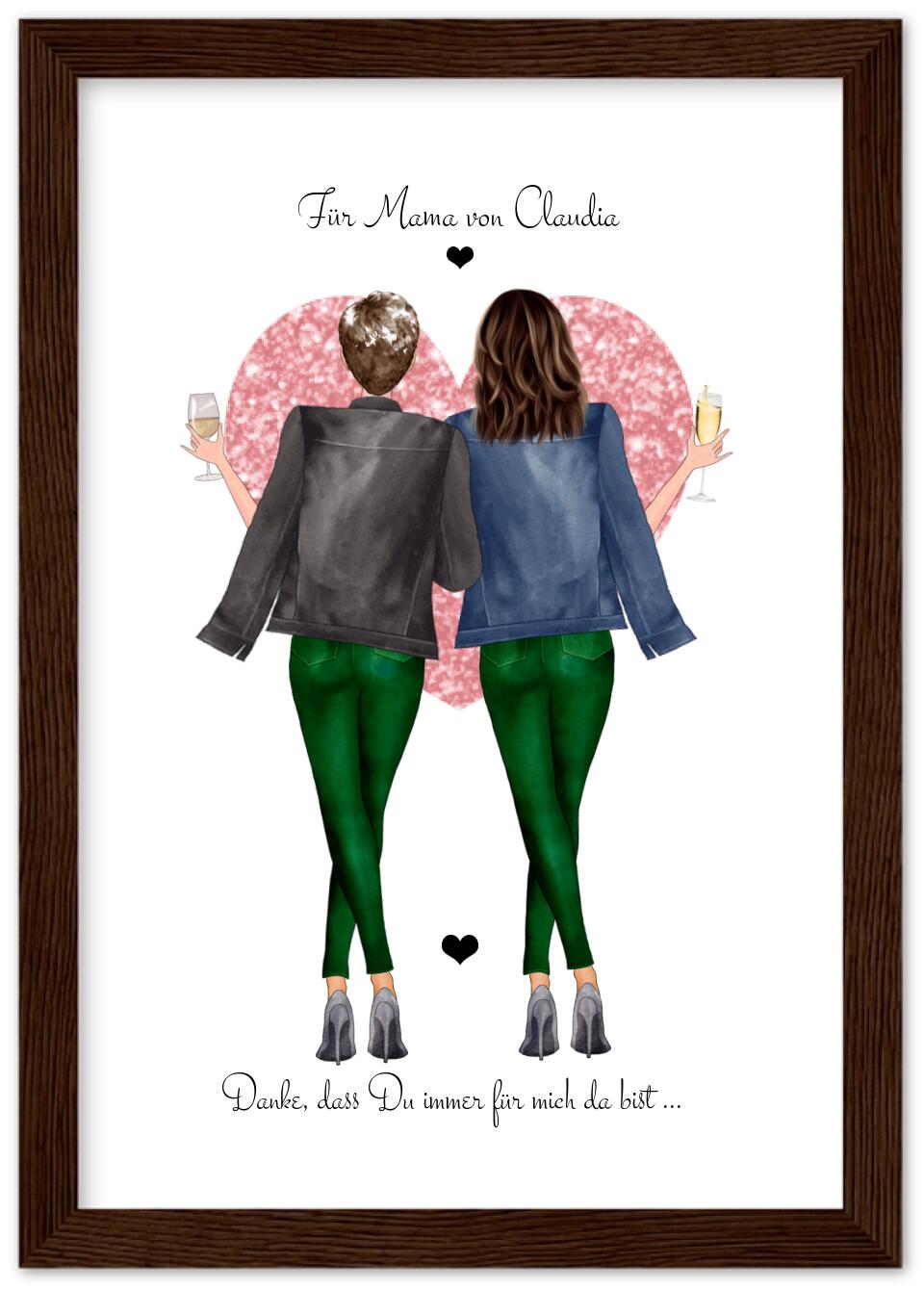 Ostergeschenk & Muttertagsgeschenk personalisiertes Poster gerahmt - Danke Mama - Bild Geschenk Mama