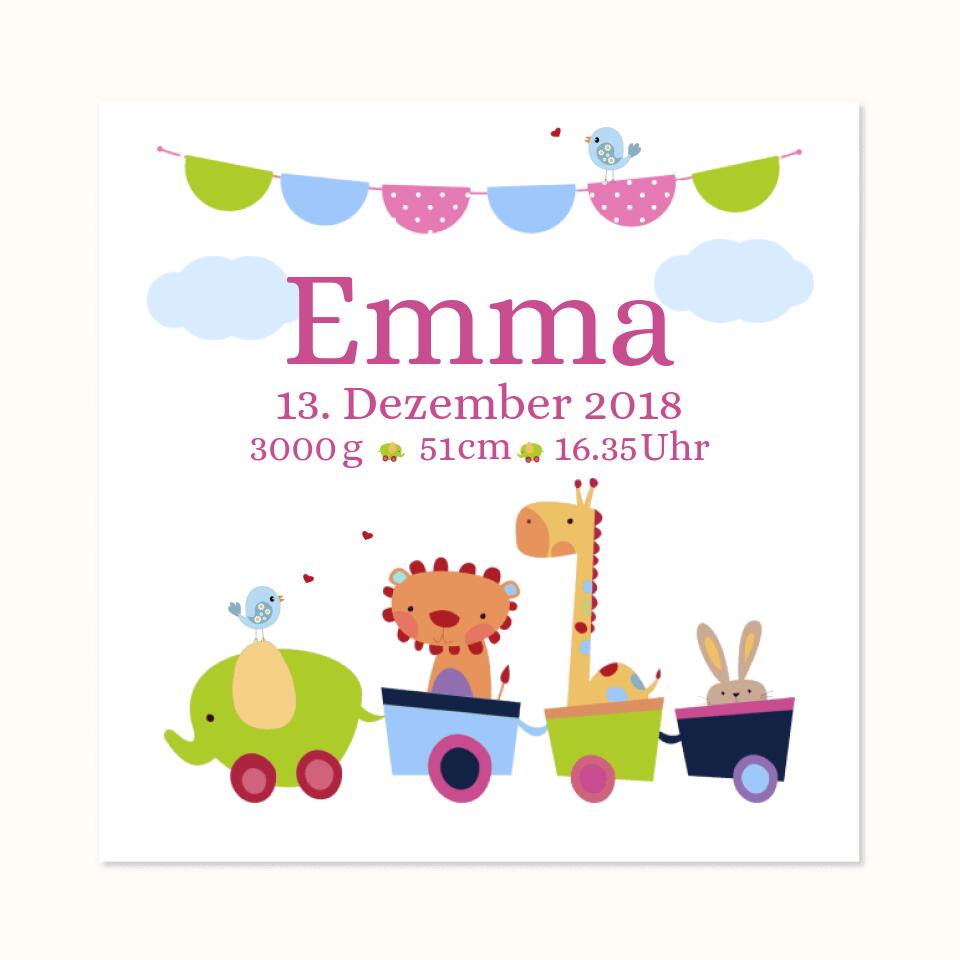 TOYS - Personalisiertes Babyposter - Geburtsanzeige Mädchen - Geschenk zur Geburt - Geschenk zur Taufe - Taufgeschenk