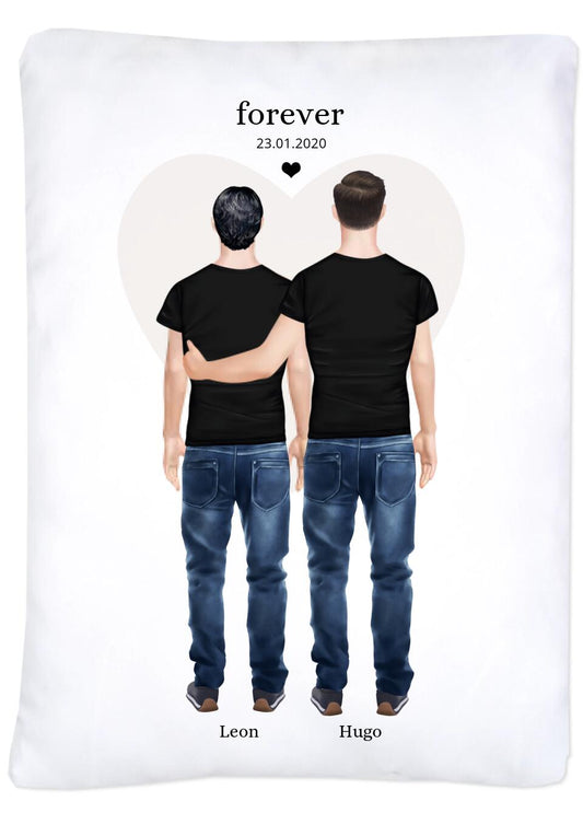 Partnergeschenk beste Freunde Geschenk personalisiert - 2 Männer Bettwäsche Freundschaft & Valentinstag Geschenk, Geburtstagsgeschenk & Weihnachtsgeschenk