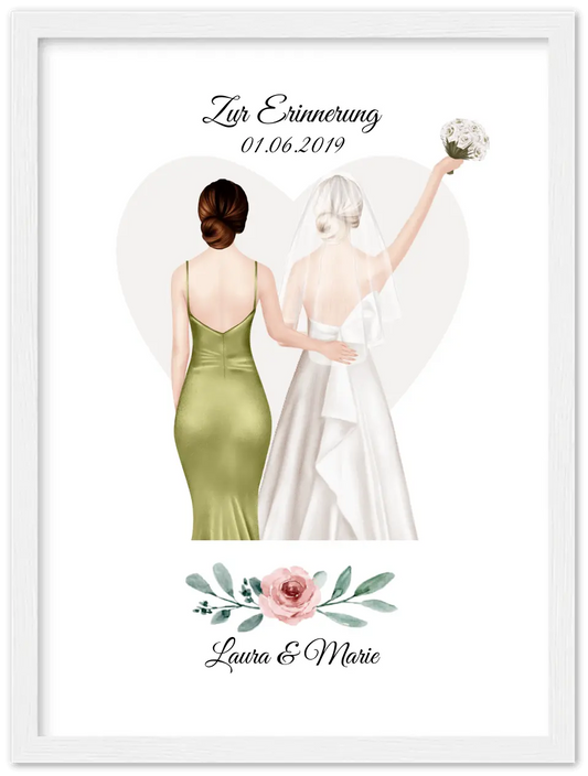 Personalisiertes Hochzeitsgeschenk - Beste Freundin personalisiertes Braut Poster - Hochzeitsgeschenk Braut Freundin