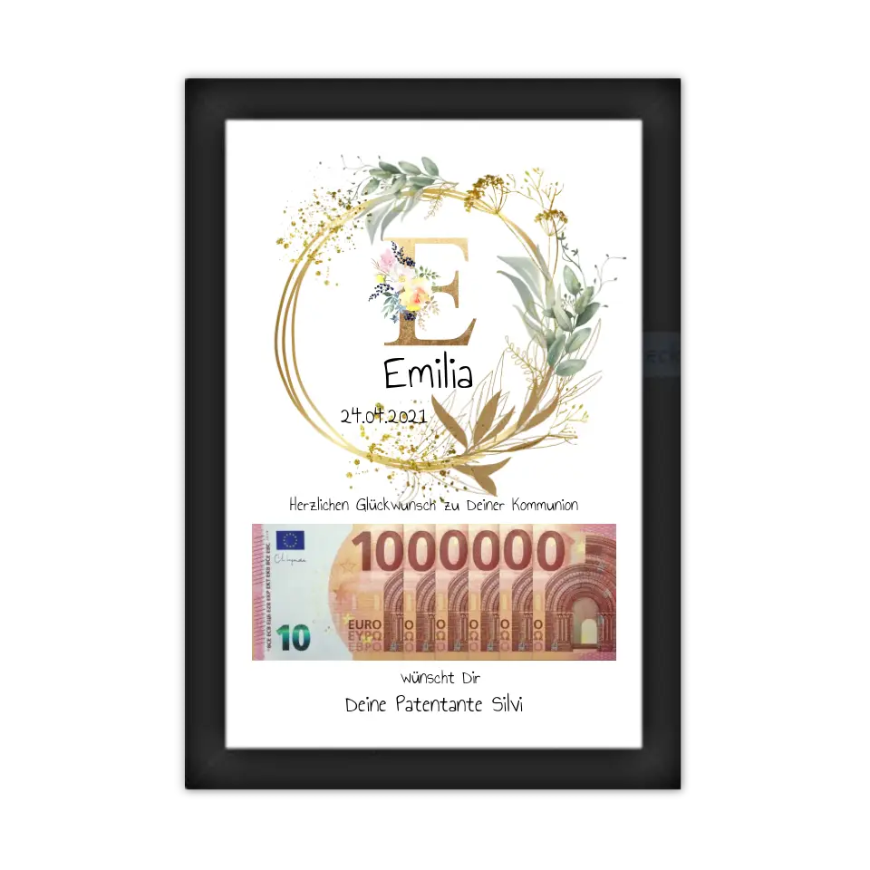 Personalisiertes Geschenk, Geldgeschenk zum Geburtstag, Jugendweihe, Kommunion, Konfirmation, Geburtstagsgeschenk 1. Million