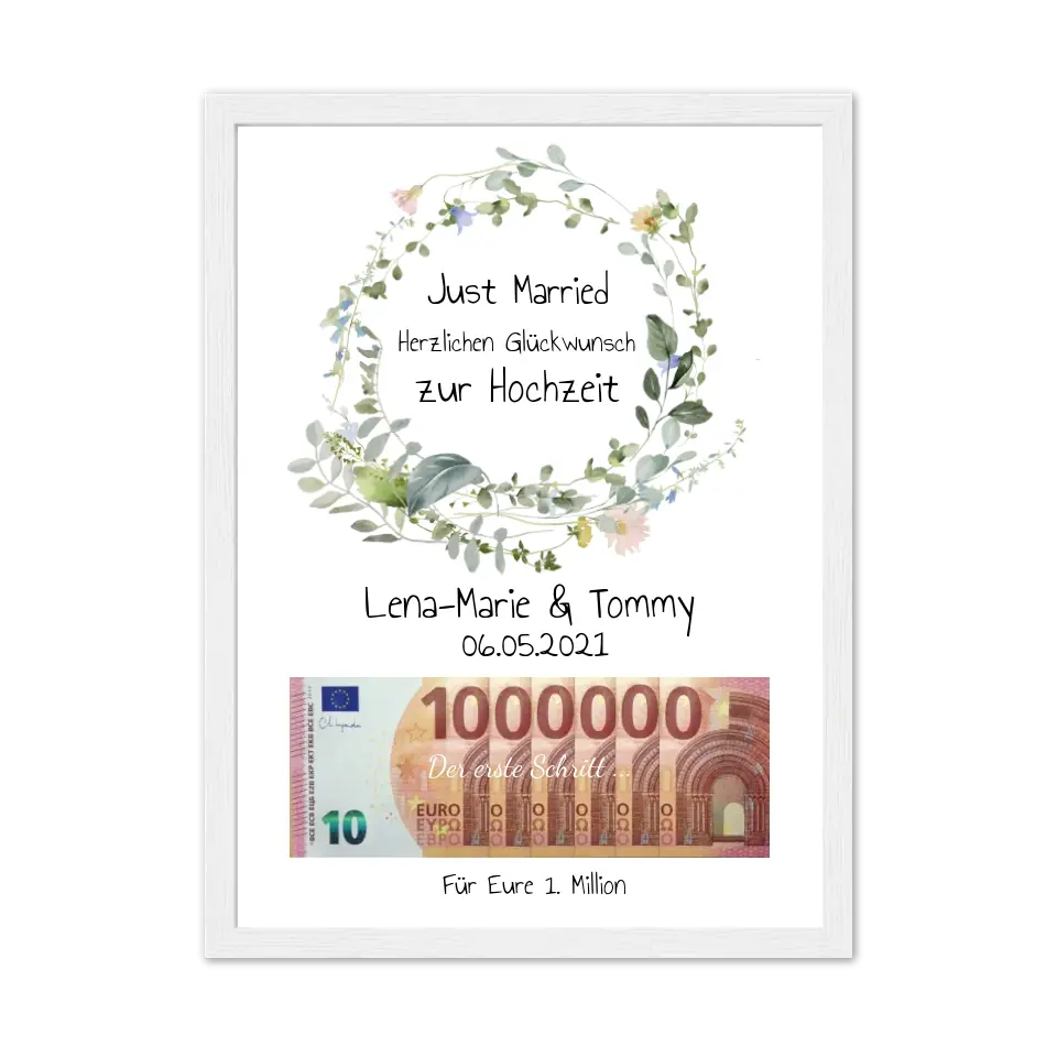 Geldgeschenk Wunscherfüller zur Hochzeit, Hochzeitsgeschenk Für Eure 1. Million