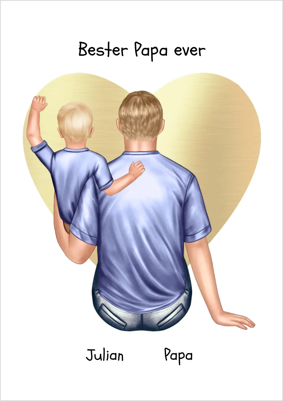 Personalisiertes Poster Geschenk Papa mit 1 Kind Baby Tochter/Sohn  - Vatertagsgeschenk - Geburtstagsgeschenk