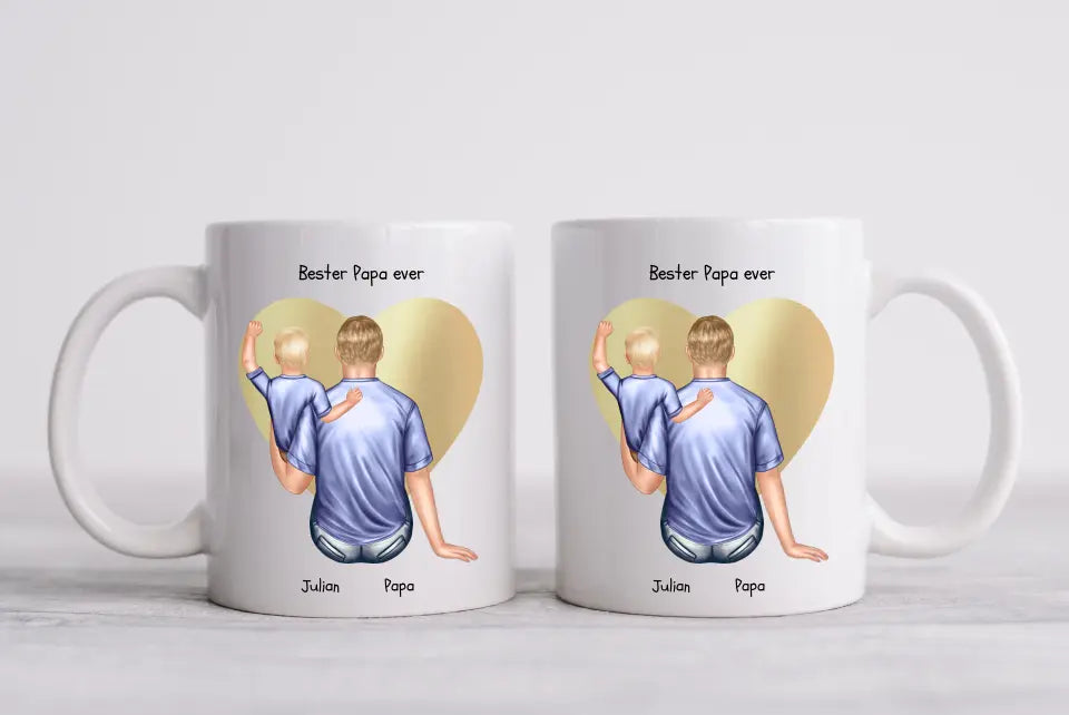 Personalisierte Tasse Geschenk Vatertag - Papa Geburtstagsgeschenk Tasse mit Kind
