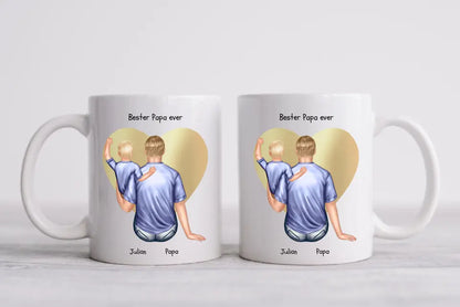 Personalisierte Tasse Geschenk Vatertag - Papa Geburtstagsgeschenk Tasse mit Kind