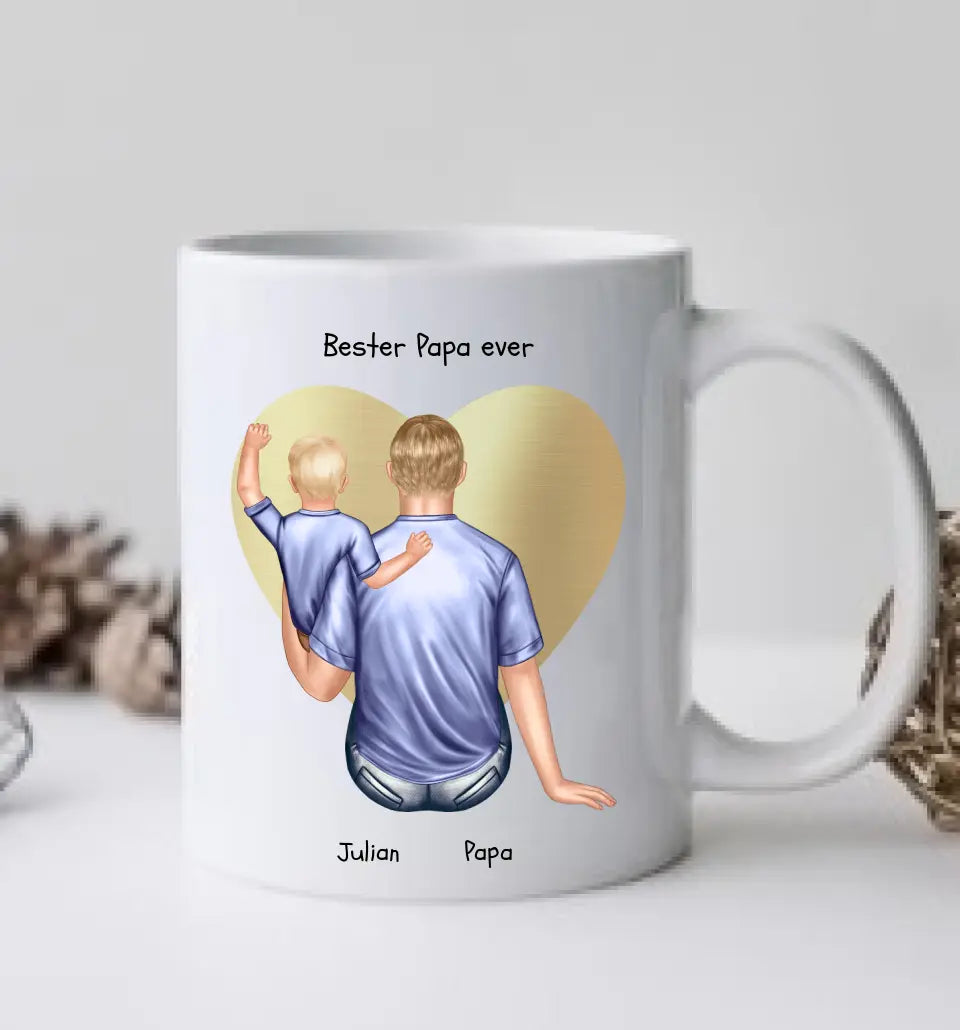 Personalisierte Tasse Geschenk Vatertag - Papa Geburtstagsgeschenk Tasse mit Kind