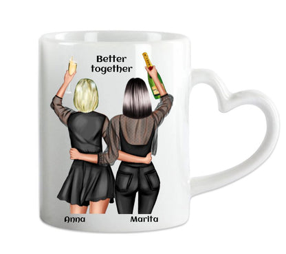2 Freundinnen Ostergeschenk - Personalisiertes Geschenk Tasse - Geschenk zu Ostern mit Namen, Spruch Osterhasen