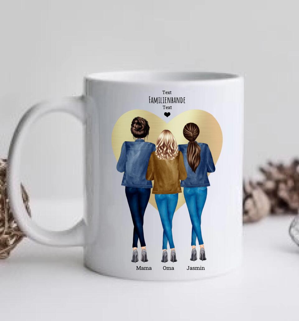 Mama, Oma & Ich Geschenk Personalisierte Tasse Mama, Oma, Geburtstagsgeschenk