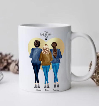 Mama, Oma & Ich Geschenk Personalisierte Tasse Mama, Oma, Geburtstagsgeschenk