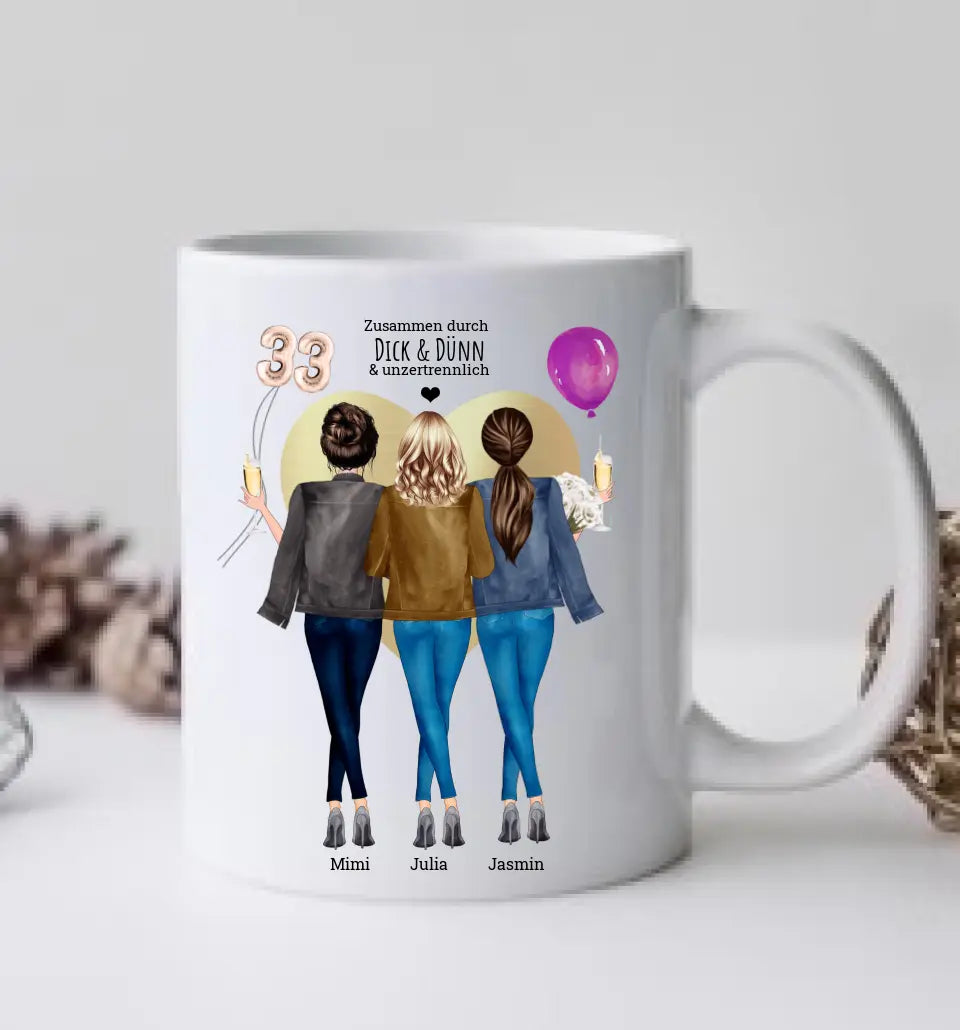 Freundinnen Tasse Geschenk personalisiert - Geburtstagsgeschenk Geschenkidee beste Freundin