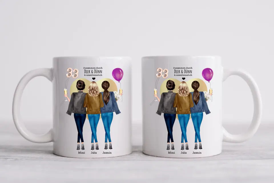 Freundinnen Tasse Geschenk personalisiert - Geburtstagsgeschenk Geschenkidee beste Freundin