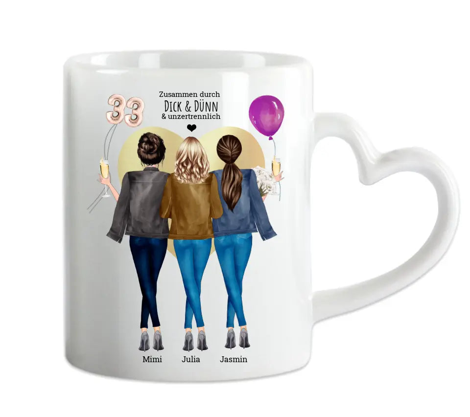 Freundinnen Tasse Geschenk personalisiert - Geburtstagsgeschenk Geschenkidee beste Freundin