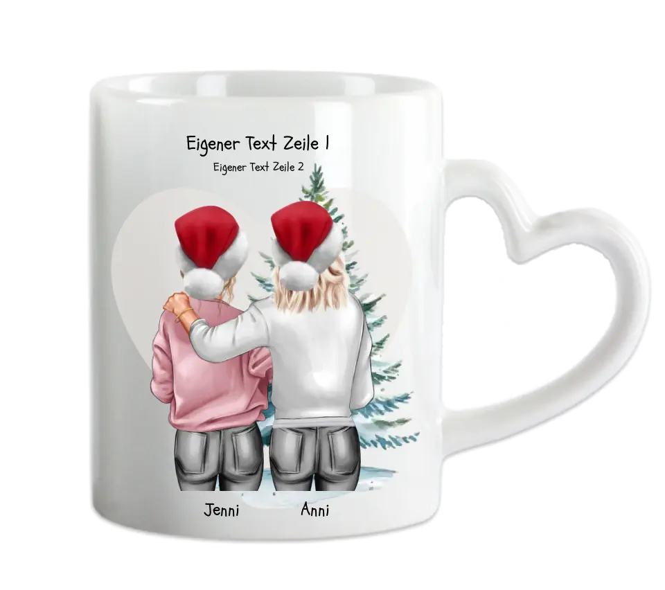 Personalisierte Tasse Nikolausgeschenk, Weihnachtsgeschenk für Geschwister, für Freundin