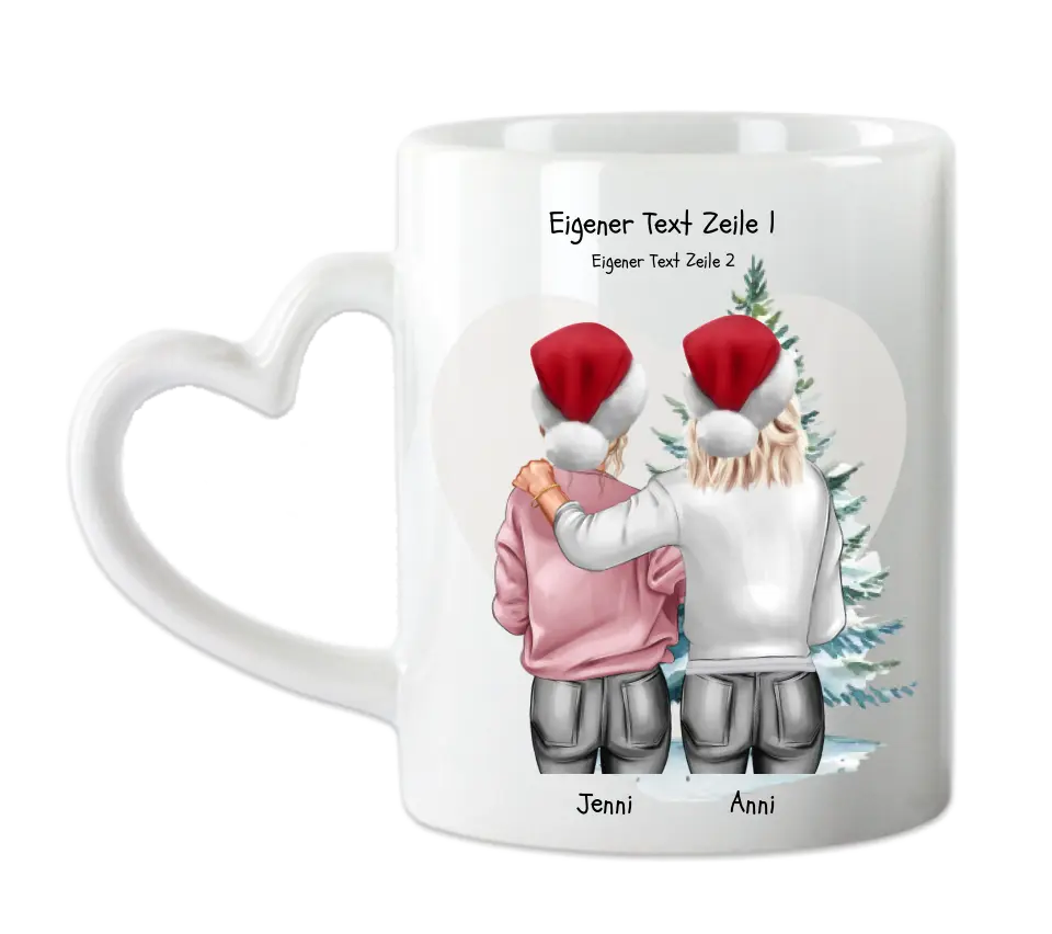 Personalisierte Tasse Nikolausgeschenk, Weihnachtsgeschenk für Geschwister, für Freundin