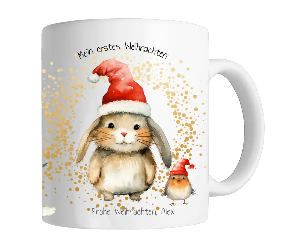 Geschenk Nikolaus, Weihnachten personalisiert -  Kindertasse, Kinderbecher, Kinderteller - Nikolaustasse, Weihnachtstasse - mit Name