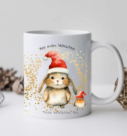 Geschenk Nikolaus, Weihnachten personalisiert -  Kindertasse, Kinderbecher, Kinderteller - Nikolaustasse, Weihnachtstasse - mit Name