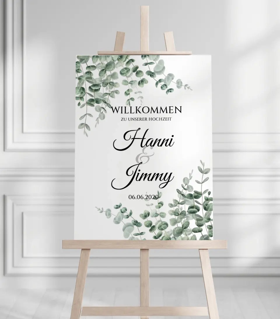 Willkommensposter Hochzeit  | Willkommensschild Hochzeit personalisiert | Hochzeitsempfang Tafel