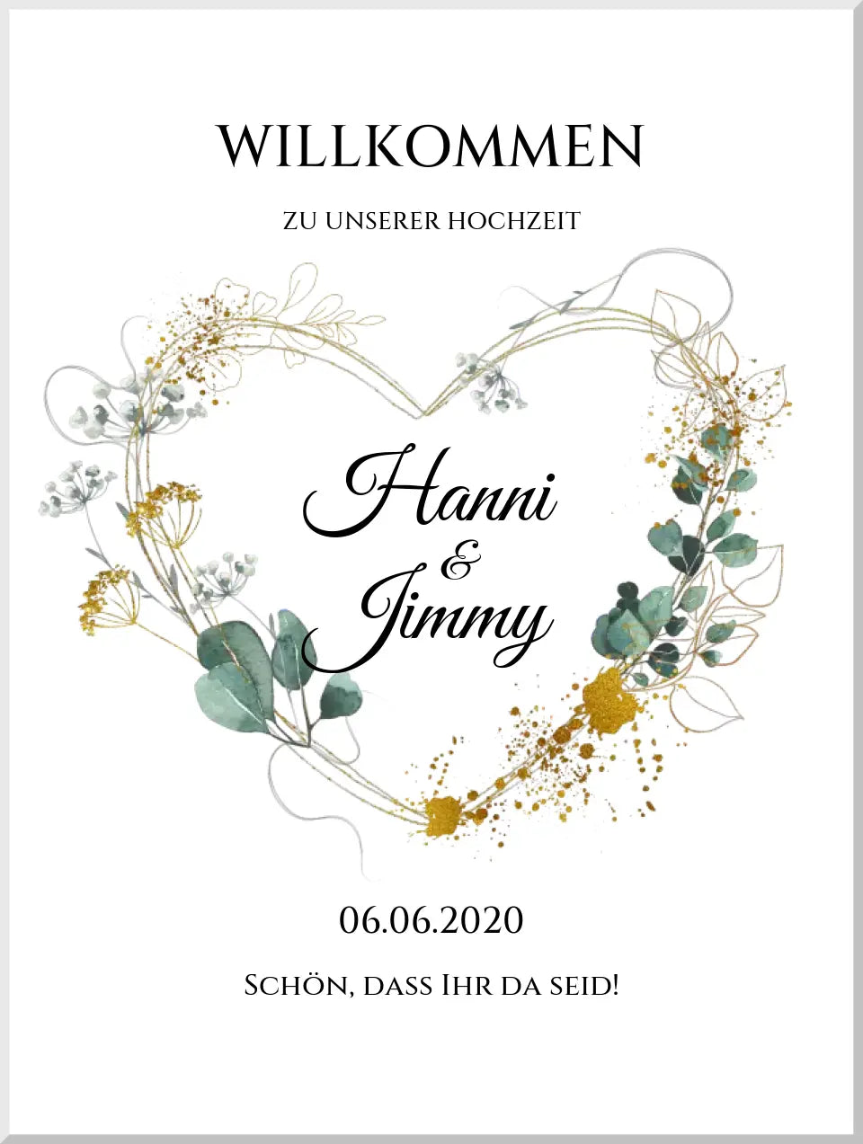 Willkommensposter Hochzeit  | Willkommensschild Hochzeit personalisiert | Hochzeitsempfang Tafel