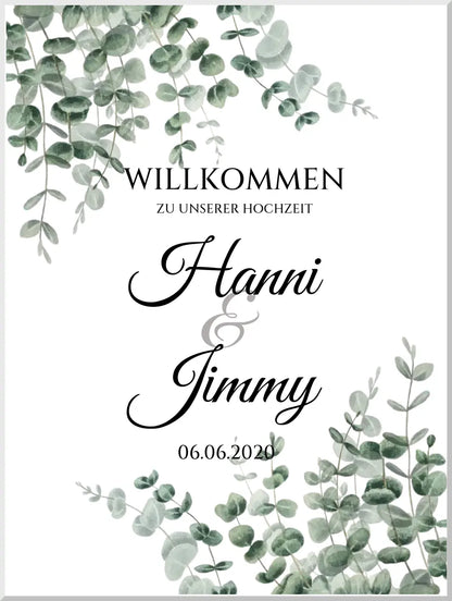 Willkommensposter Hochzeit  | Willkommensschild Hochzeit personalisiert | Hochzeitsempfang Tafel