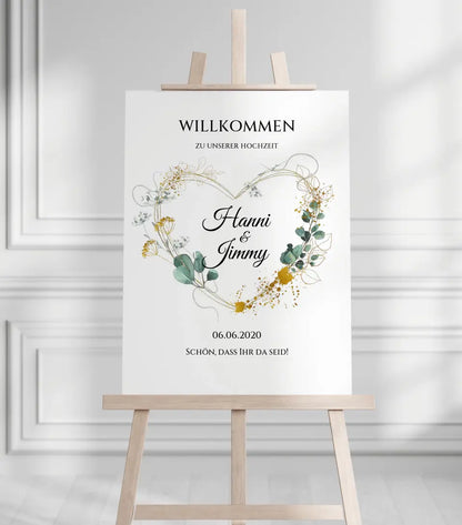 Willkommensposter Hochzeit  | Willkommensschild Hochzeit personalisiert | Hochzeitsempfang Tafel