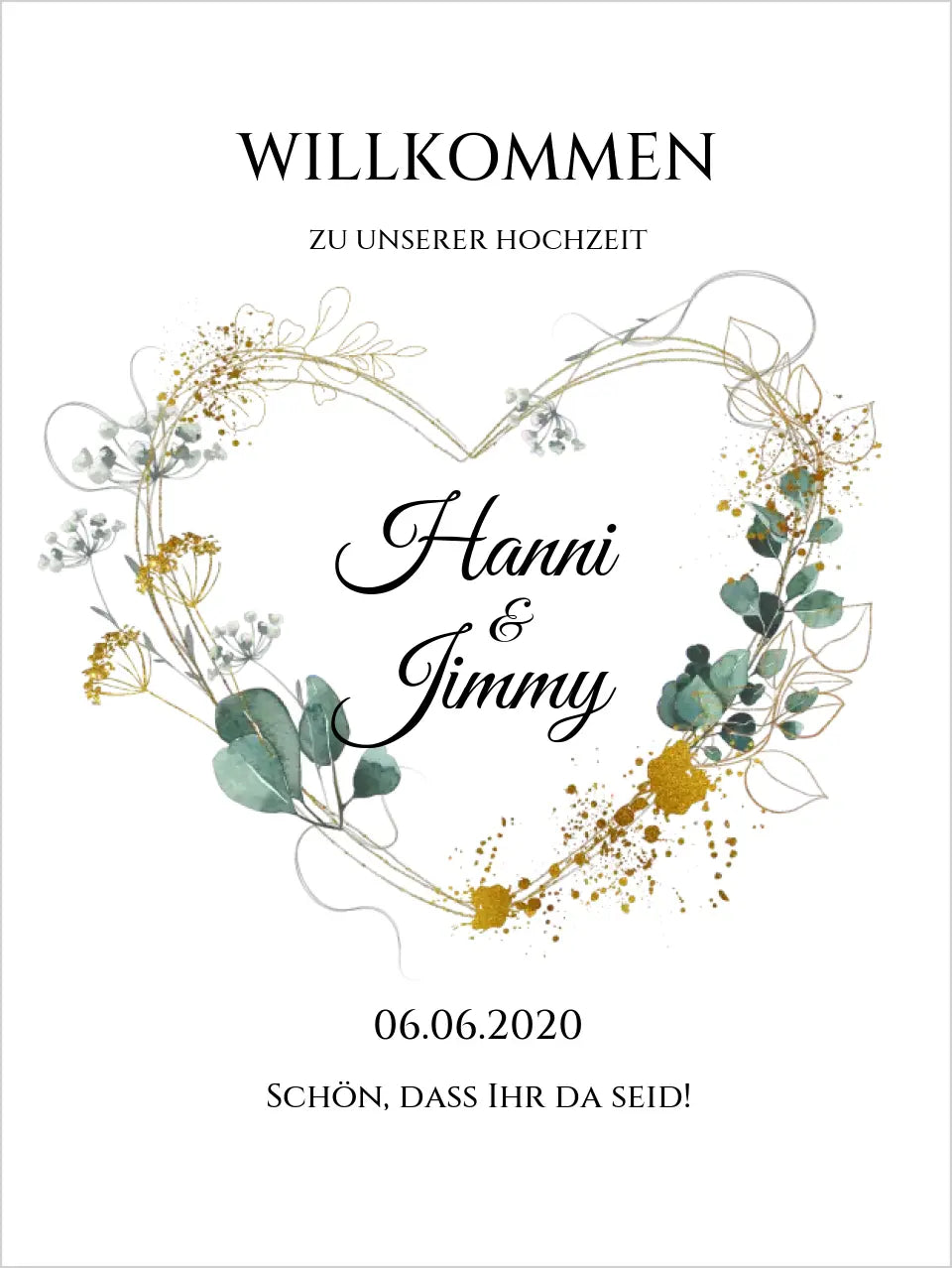 Willkommensposter Hochzeit  | Willkommensschild Hochzeit personalisiert | Hochzeitsempfang Tafel