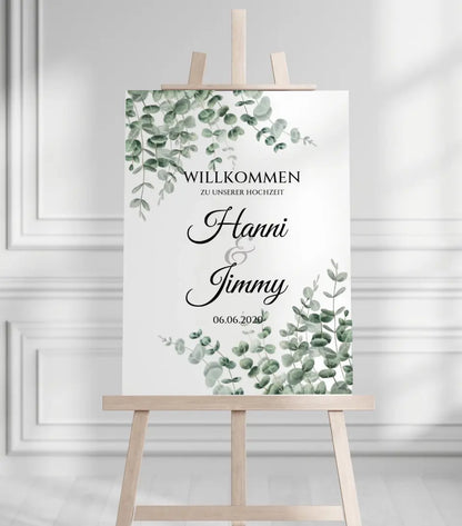 Willkommensposter Hochzeit  | Willkommensschild Hochzeit personalisiert | Hochzeitsempfang Tafel