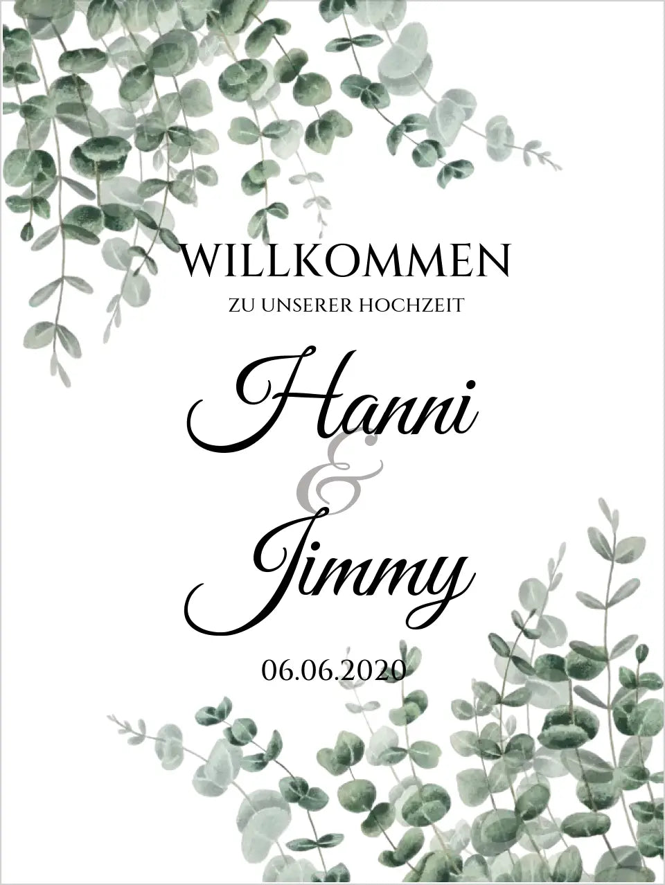 Willkommensposter Hochzeit  | Willkommensschild Hochzeit personalisiert | Hochzeitsempfang Tafel