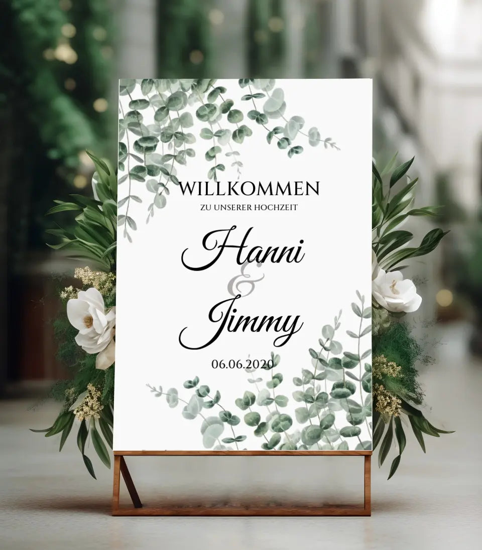 Willkommensposter Hochzeit  | Willkommensschild Hochzeit personalisiert | Hochzeitsempfang Tafel