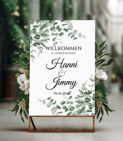 Willkommensposter Hochzeit  | Willkommensschild Hochzeit personalisiert | Hochzeitsempfang Tafel