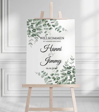 Willkommensposter Hochzeit  | Willkommensschild Hochzeit personalisiert | Hochzeitsempfang Tafel