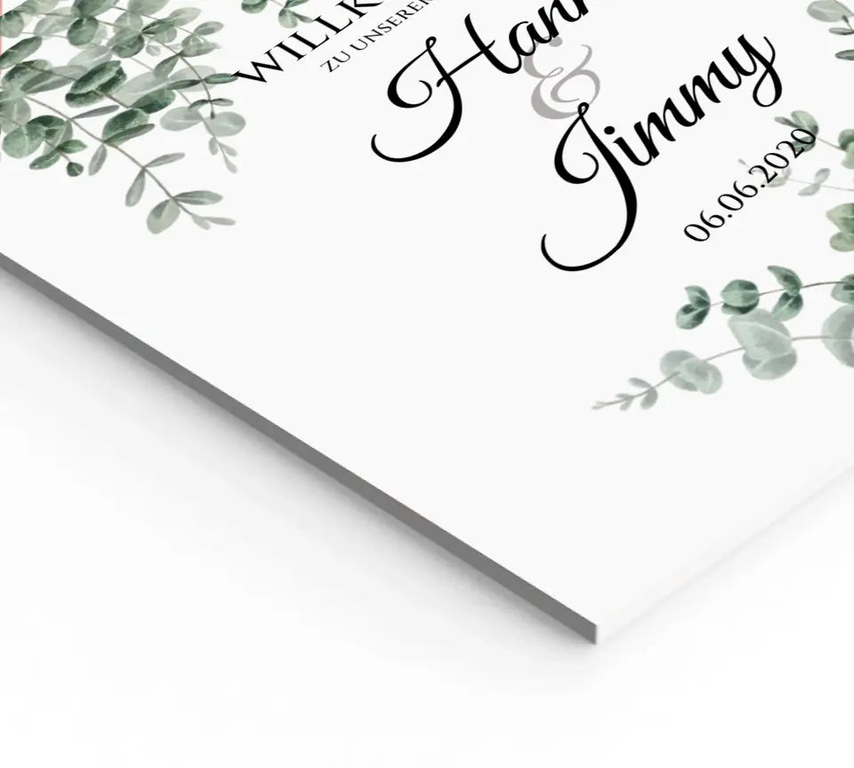 Willkommensposter Hochzeit  | Willkommensschild Hochzeit personalisiert | Hochzeitsempfang Tafel