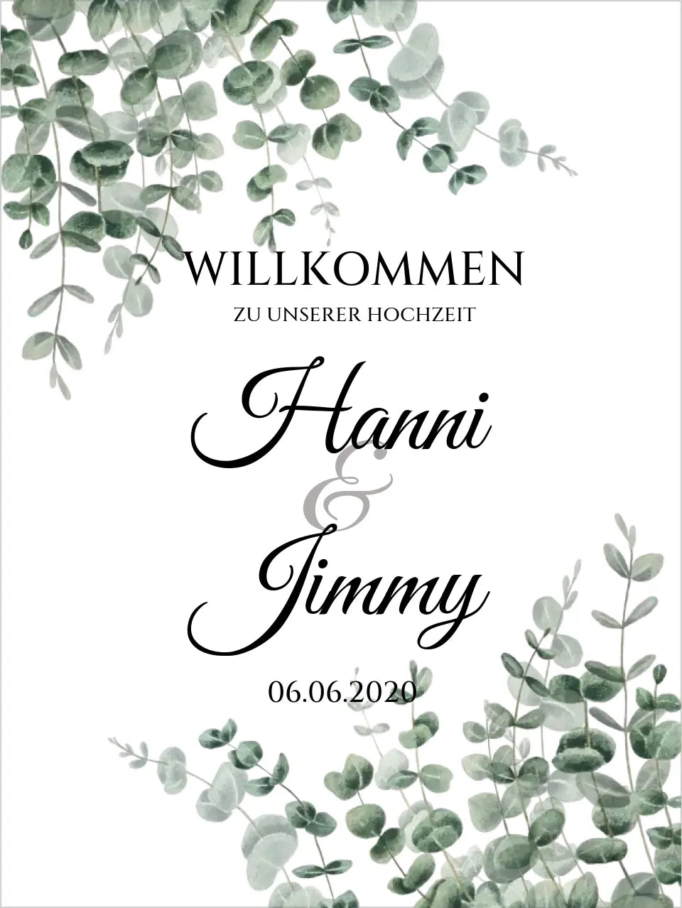 Willkommensposter Hochzeit  | Willkommensschild Hochzeit personalisiert | Hochzeitsempfang Tafel