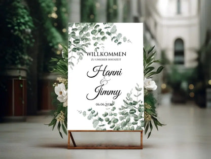 Willkommensposter Hochzeit  | Willkommensschild Hochzeit personalisiert | Hochzeitsempfang Tafel