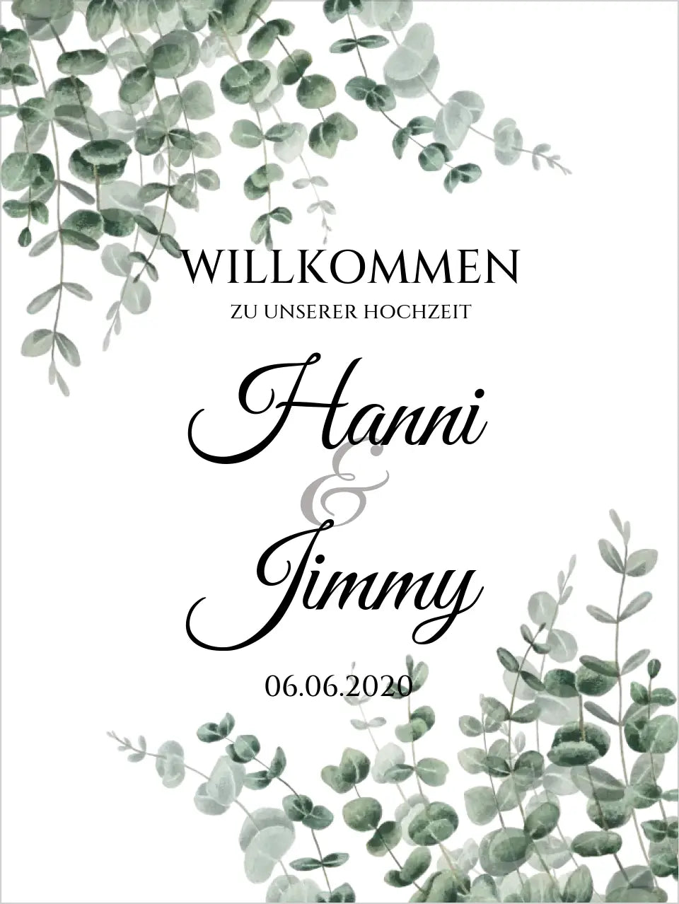 Willkommensposter Hochzeit  | Willkommensschild Hochzeit personalisiert | Hochzeitsempfang Tafel