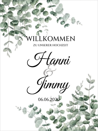Willkommensposter Hochzeit  | Willkommensschild Hochzeit personalisiert | Hochzeitsempfang Tafel