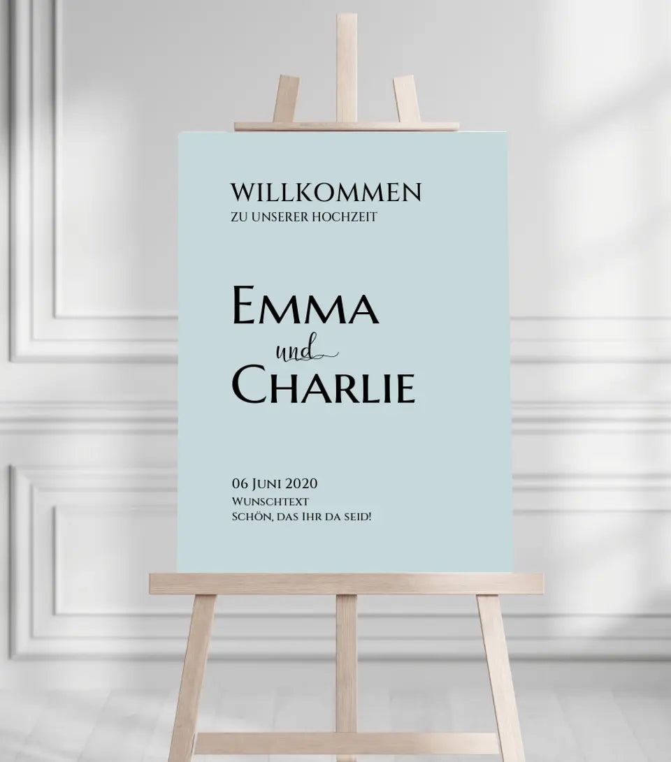 Willkommensposter Hochzeit  | Willkommensschild Hochzeit personalisiert | Hochzeitsempfang Tafel