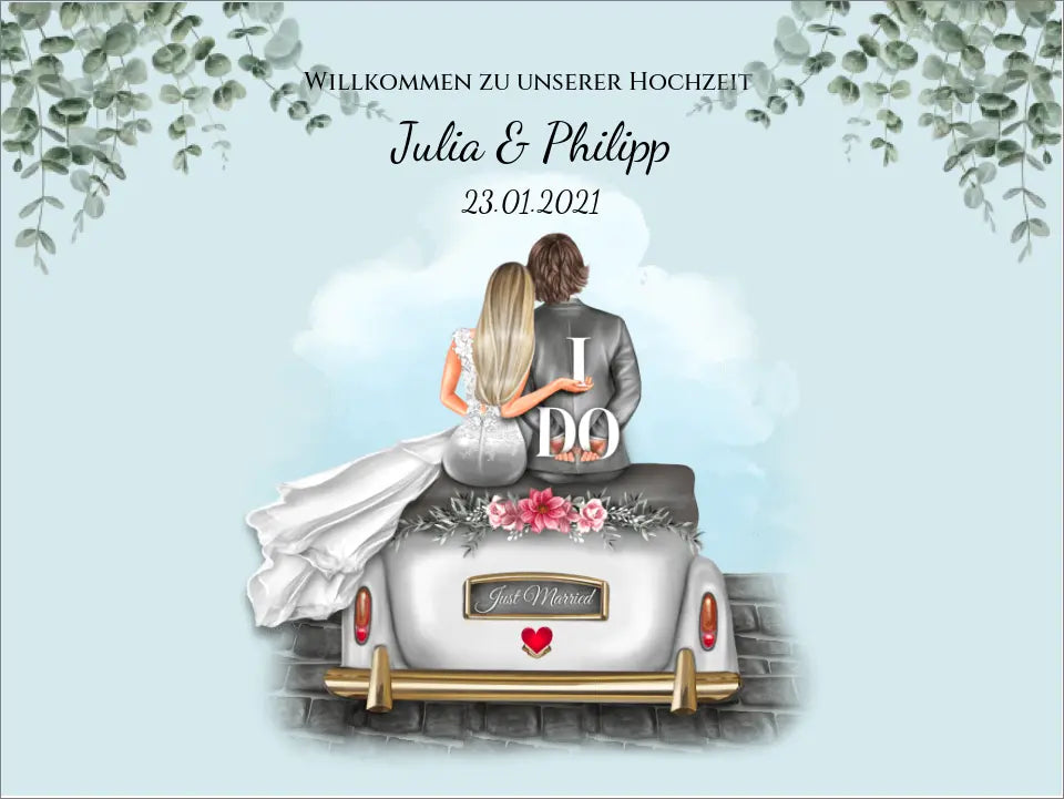 Willkommensposter Hochzeit  | Willkommensschild Hochzeit personalisiert mit Namen Datum | Empfang Schild Hochzeit