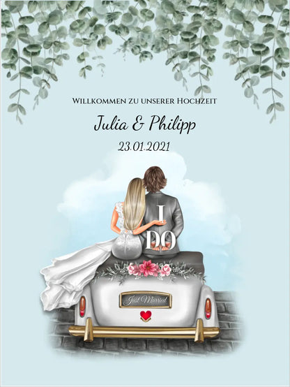 Willkommensposter Hochzeit  | Willkommensschild Hochzeit personalisiert | Hochzeitsempfang Tafel