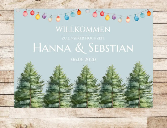 Willkommen Hochzeitsfußmatte  | Personalisierte Fußmatte zum Empfang Hochzeit mit Namen | Hochzeitsdekoration Fußmatte