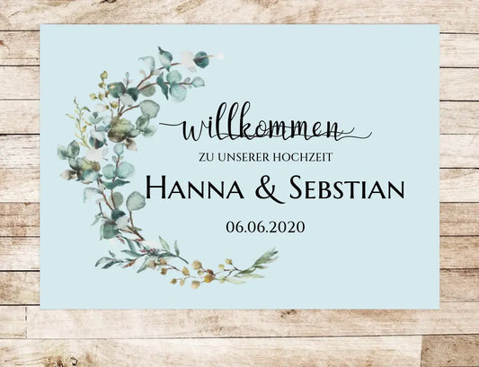 Willkommen Hochzeitsfußmatte  | Personalisierte Fußmatte zum Empfang Hochzeit mit Namen | Hochzeitsdekoration Fußmatte