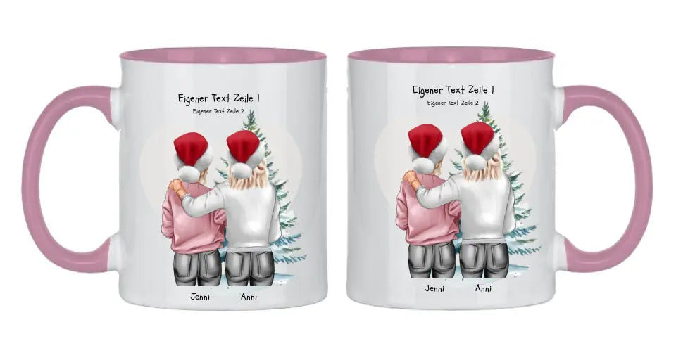 Personalisierte Tasse Nikolausgeschenk, Weihnachtsgeschenk für Geschwister, für Freundin