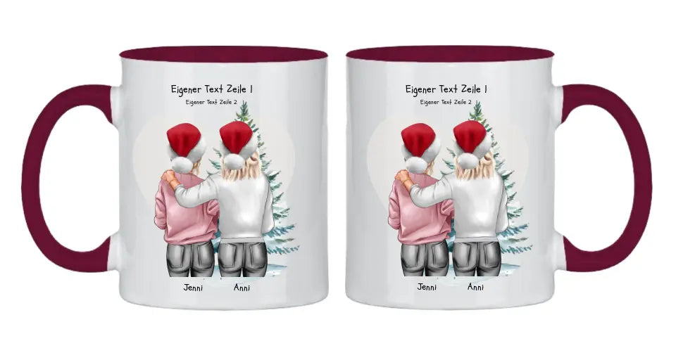 Personalisierte Tasse Nikolausgeschenk, Weihnachtsgeschenk für Geschwister, für Freundin