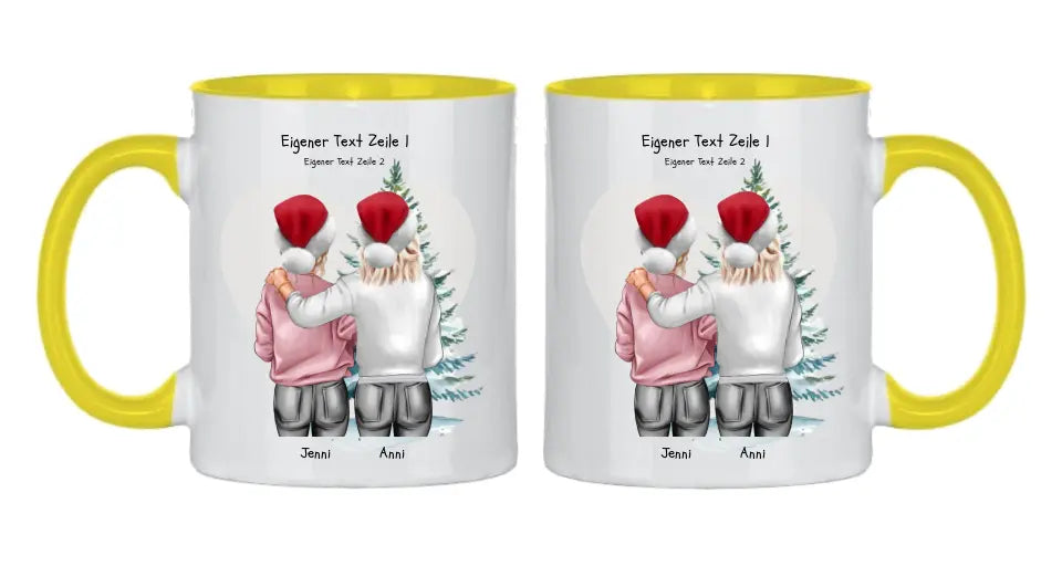 Personalisierte Tasse Nikolausgeschenk, Weihnachtsgeschenk für Geschwister, für Freundin