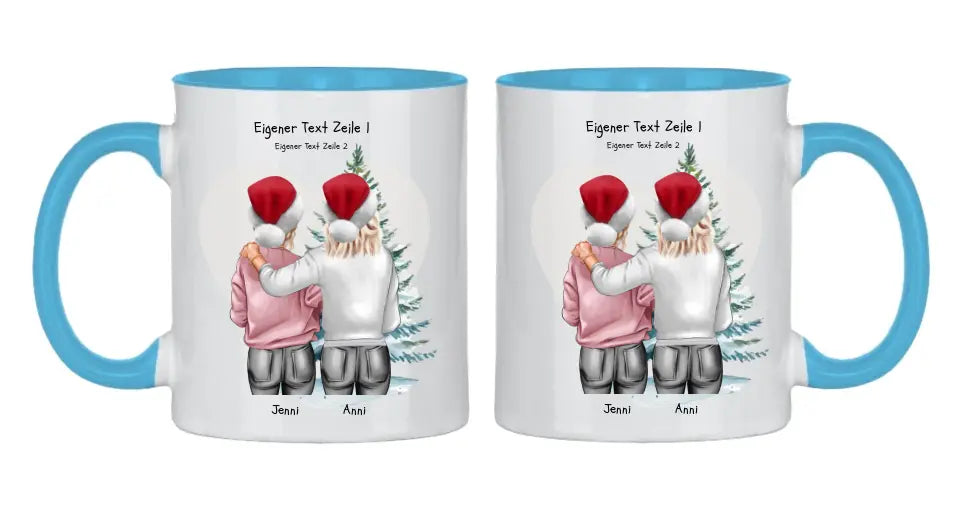Personalisierte Tasse Nikolausgeschenk, Weihnachtsgeschenk für Geschwister, für Freundin