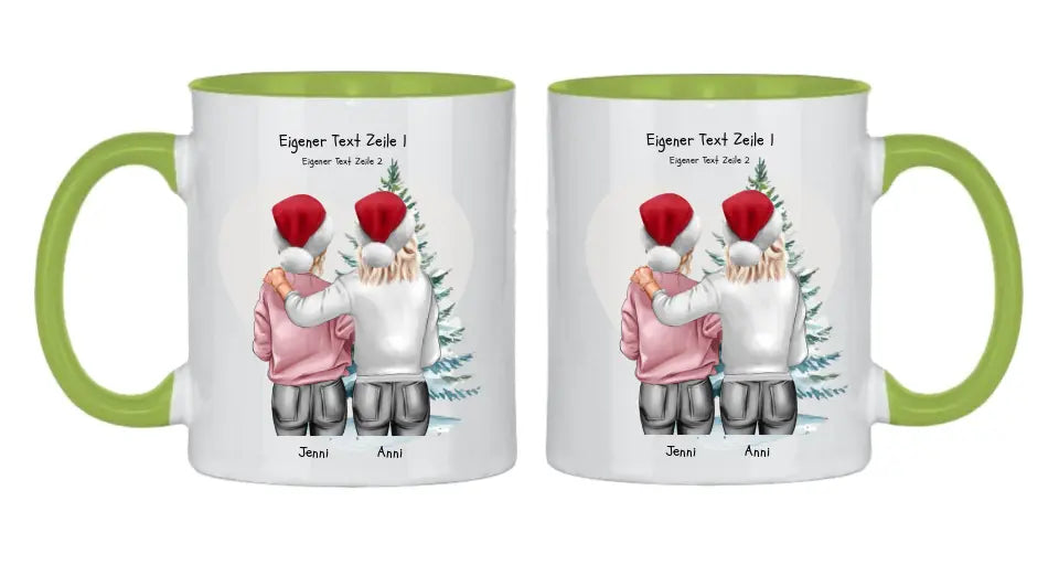 Personalisierte Tasse Nikolausgeschenk, Weihnachtsgeschenk für Geschwister, für Freundin