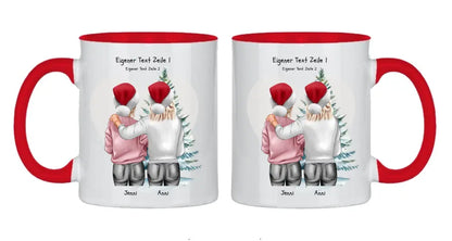 Personalisierte Tasse Nikolausgeschenk, Weihnachtsgeschenk für Geschwister, für Freundin