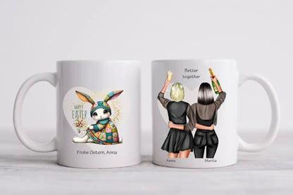 Ostergeschenk Ostertasse personalisiertes Geschenk 2 Beste Freundinnen Tasse, Schwester, Kollegin, Tassendruck