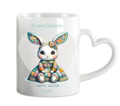Ostergeschenk - personalisierte Tasse mit Osterhasen-Motiv, Name und Text