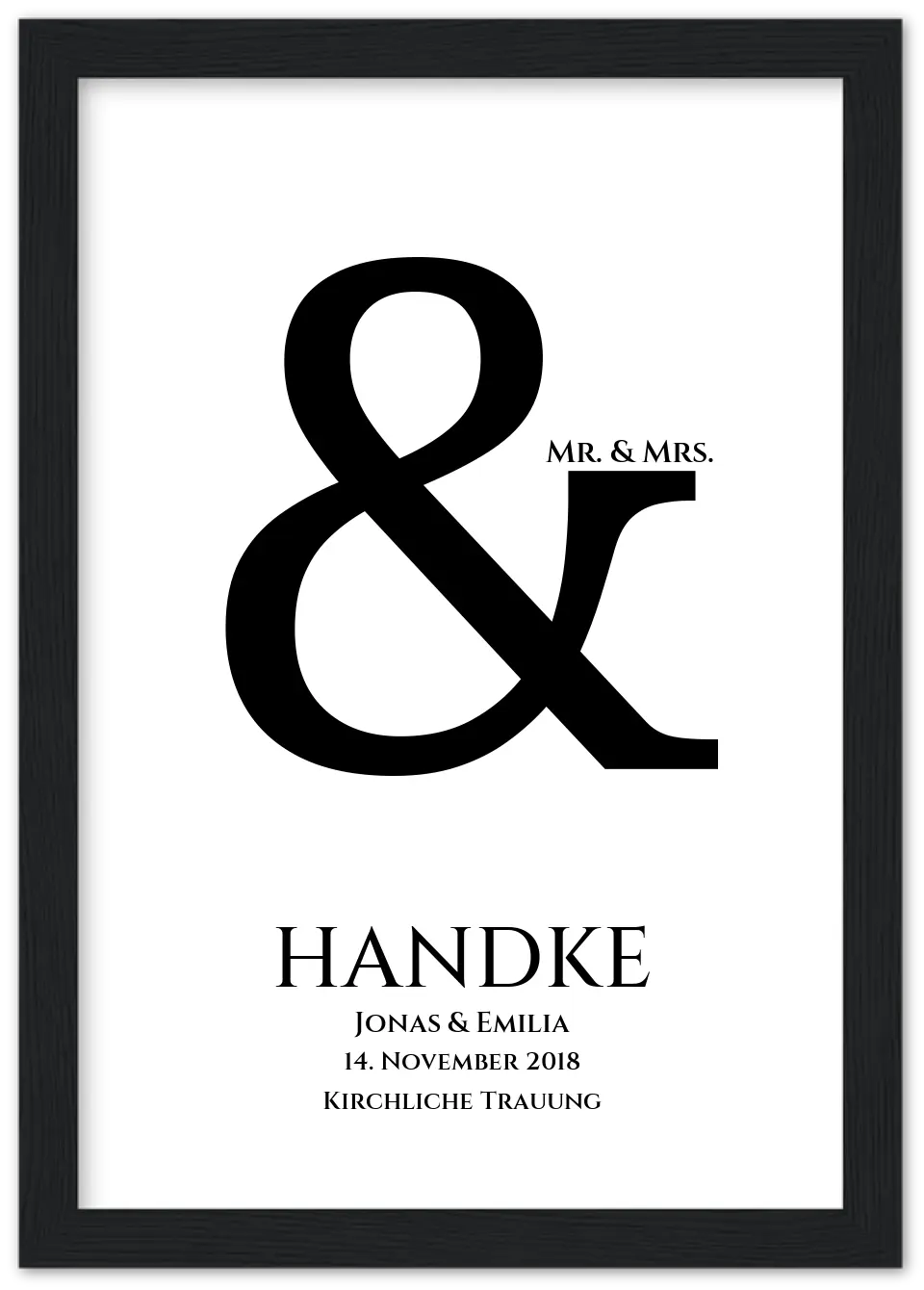 Personalisiertes Hochzeitsposter "Ampersand" | Mr. & Mrs. Bild Hochzeitsgeschenk