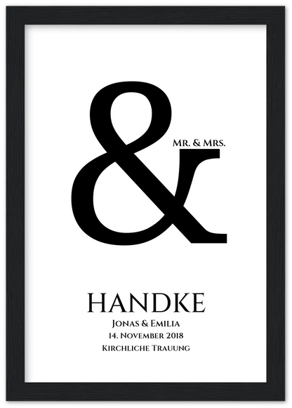 Personalisiertes Hochzeitsposter "Ampersand" | Mr. & Mrs. Bild Hochzeitsgeschenk
